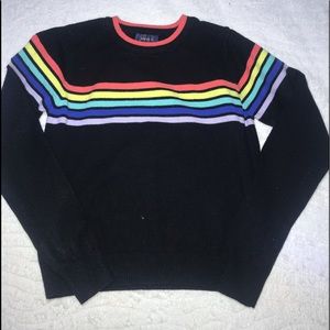🤑 3/$25 - Used black with colorful lines sweater